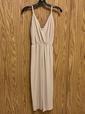 Women's Cream V-Neck Jumpsuit ptp stretch up to 20